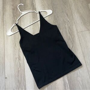 Free People Tank Top v neck seamless fitted womens Black medium large going out